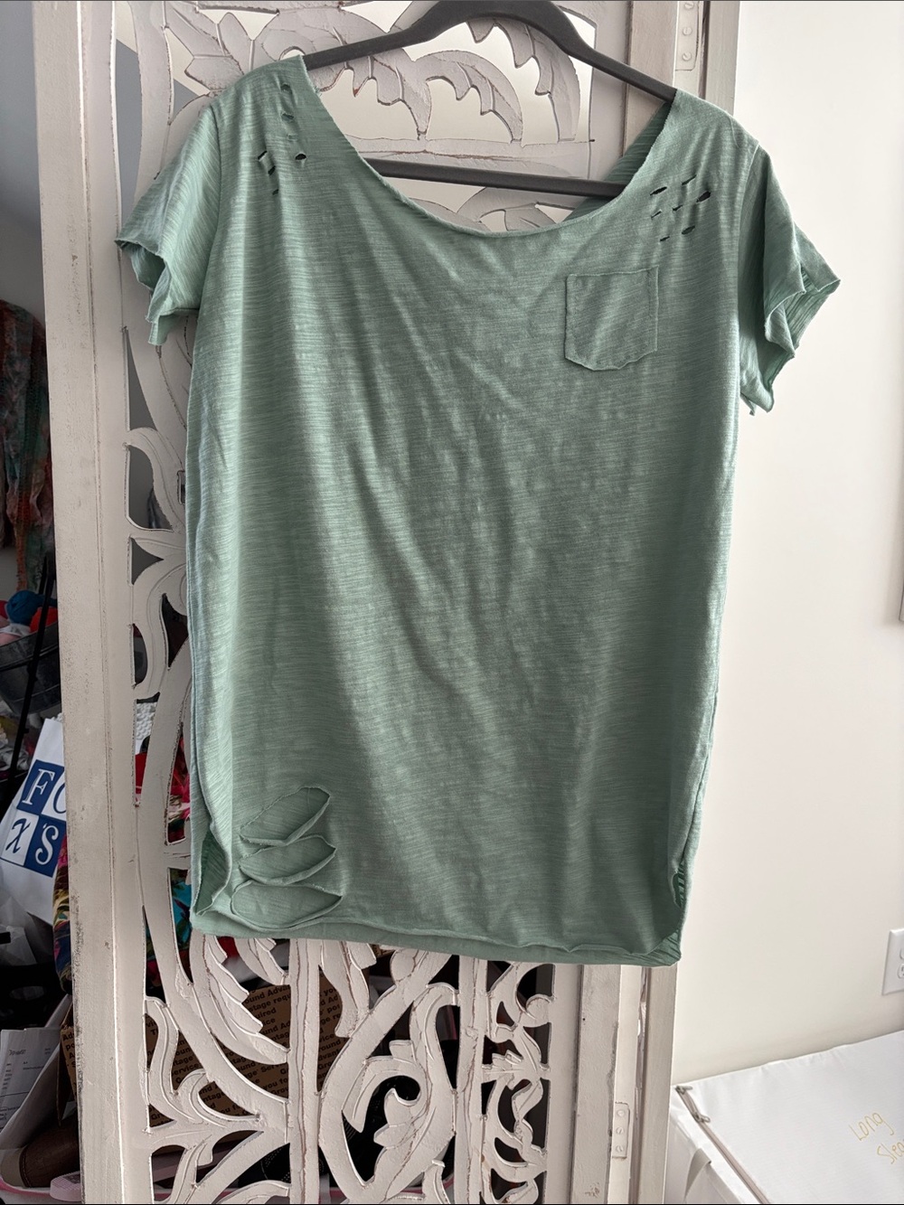 Light Green Women's Short Sleeve Pocket Tee